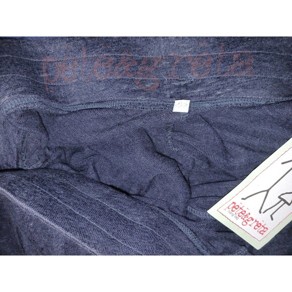 Pete & Greta Johnny Was Women’s Linen Pants Small Drawstring Elastic Waist Navy - Picture 3 of 13